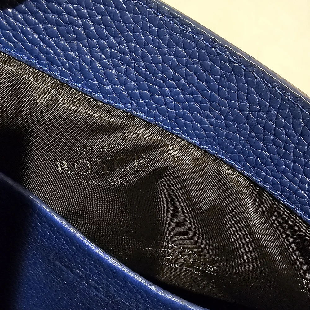 Blue Leather Underarm Portfolio -  13″ Laptop Sleeve by Royce